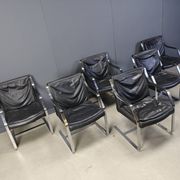 Set of 6 Rudolf Glatzel armchairs for Knoll Art Collection, 1980s