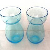 Vase à jacinthe bleu x 2