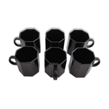 6 black espresso coffee cups Octime Arcoroc