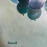 Large painting of white grapes and figs