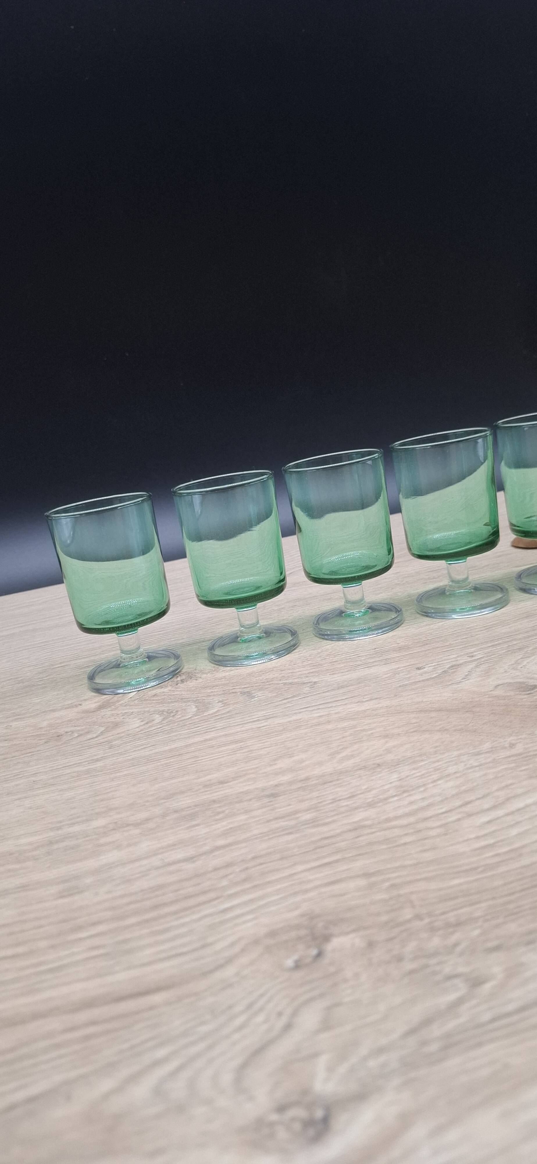 Set of 5 Emerald Green Suede Glasses