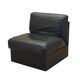 Black leather pouf/armchair, Italian design, 1960s, made in Italy.