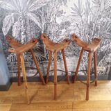 Set of 3 Spanish bar stools