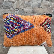 Vintage Berber Kilim cushion cover: Moroccan wool cushion.