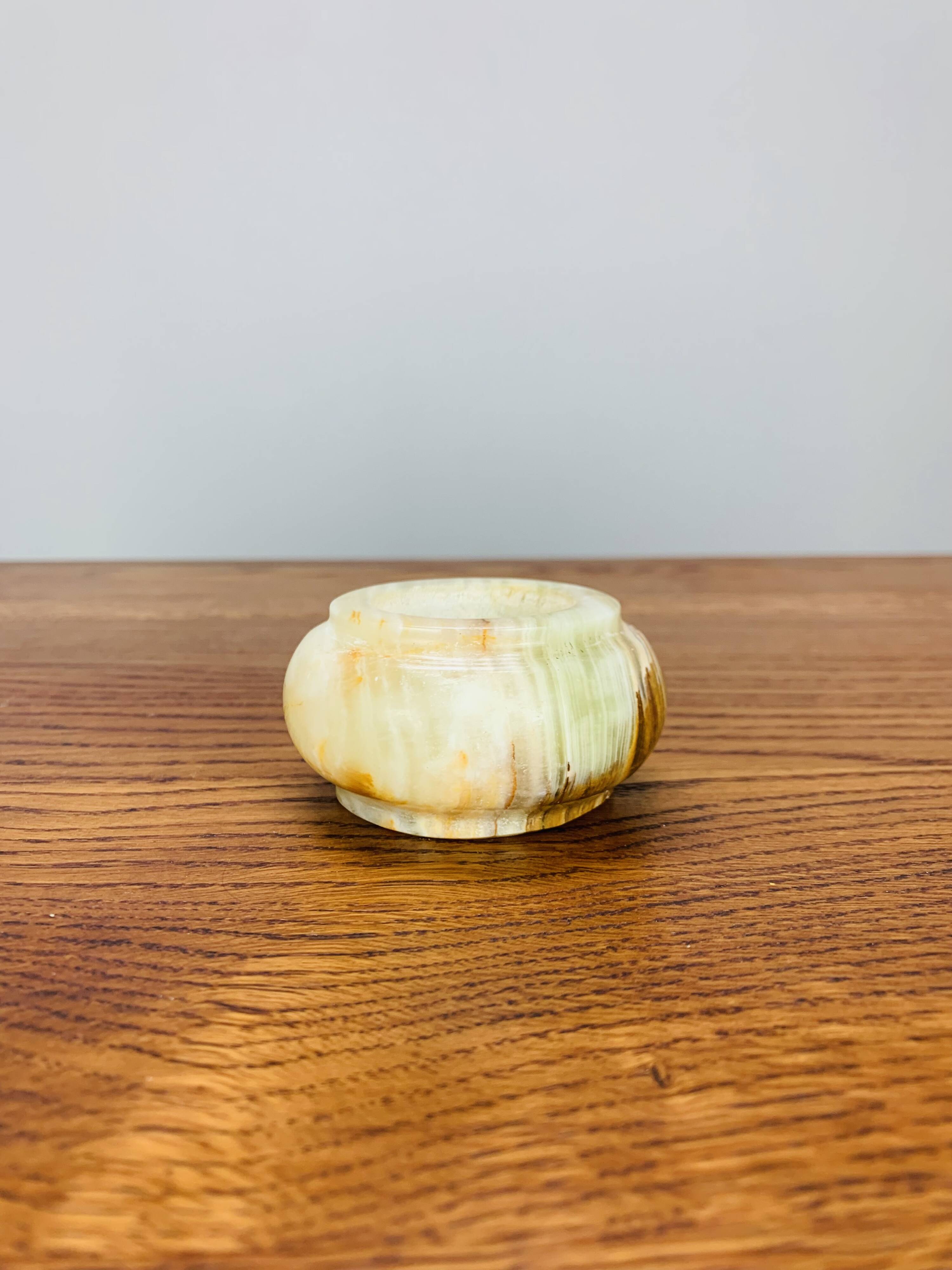 Vintage onyx stone candle holder