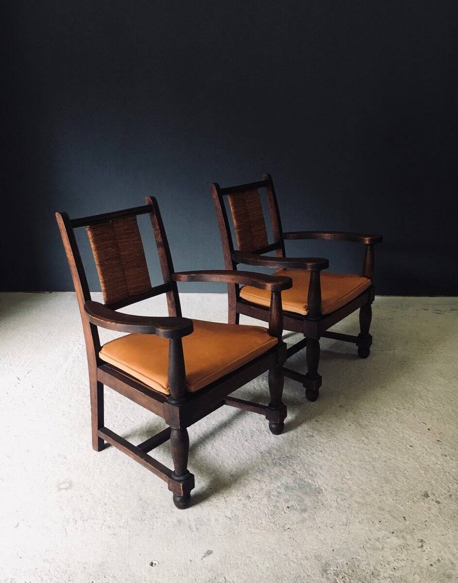Mid-Century Modernist Armchairs in the style of Francis Jourdain, France, 1940s, Set of 2
