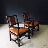 Mid-Century Modernist Armchairs in the style of Francis Jourdain, France, 1940s, Set of 2