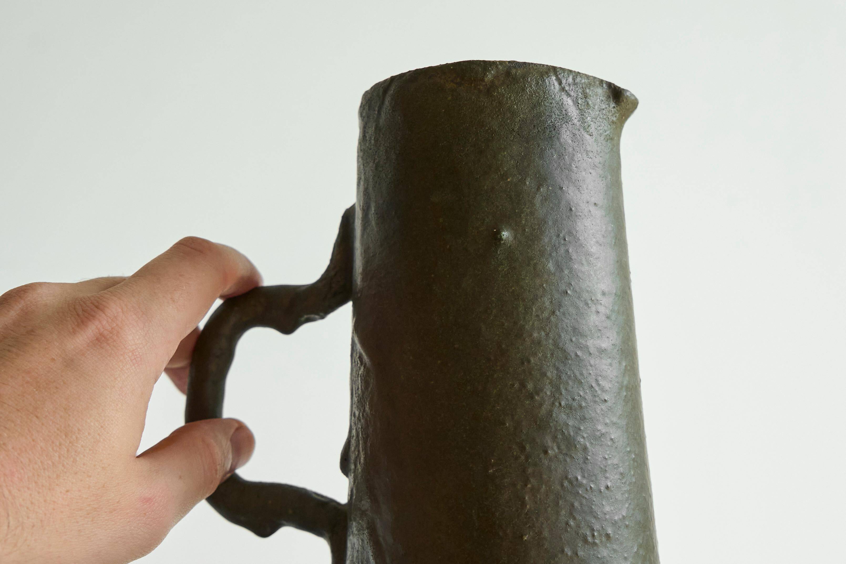Italian jug in studio pottery from the mid-century, 1960s.