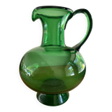 Large green glass pitcher