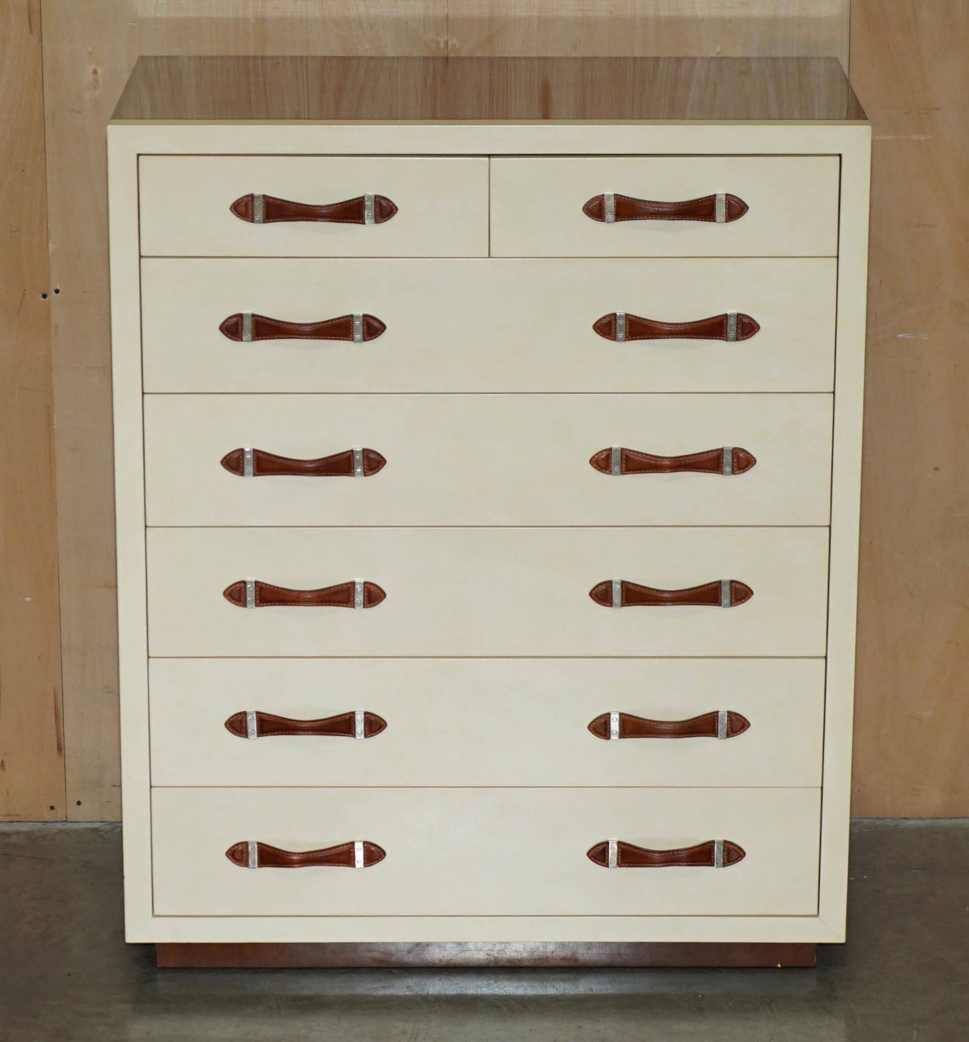 Commode Ralph Lauren Modern Hollywood cuir et bois