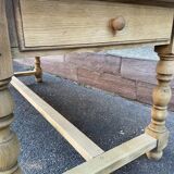 Monastery style dining table raw natural oak
