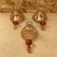 Set of 3 old perfume bottles + vintage pink molded glass stopper #b470