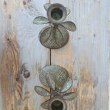 Pair of palm candle holders