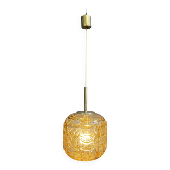 Amber color Doria Leuchten pendant lamp 1960s
