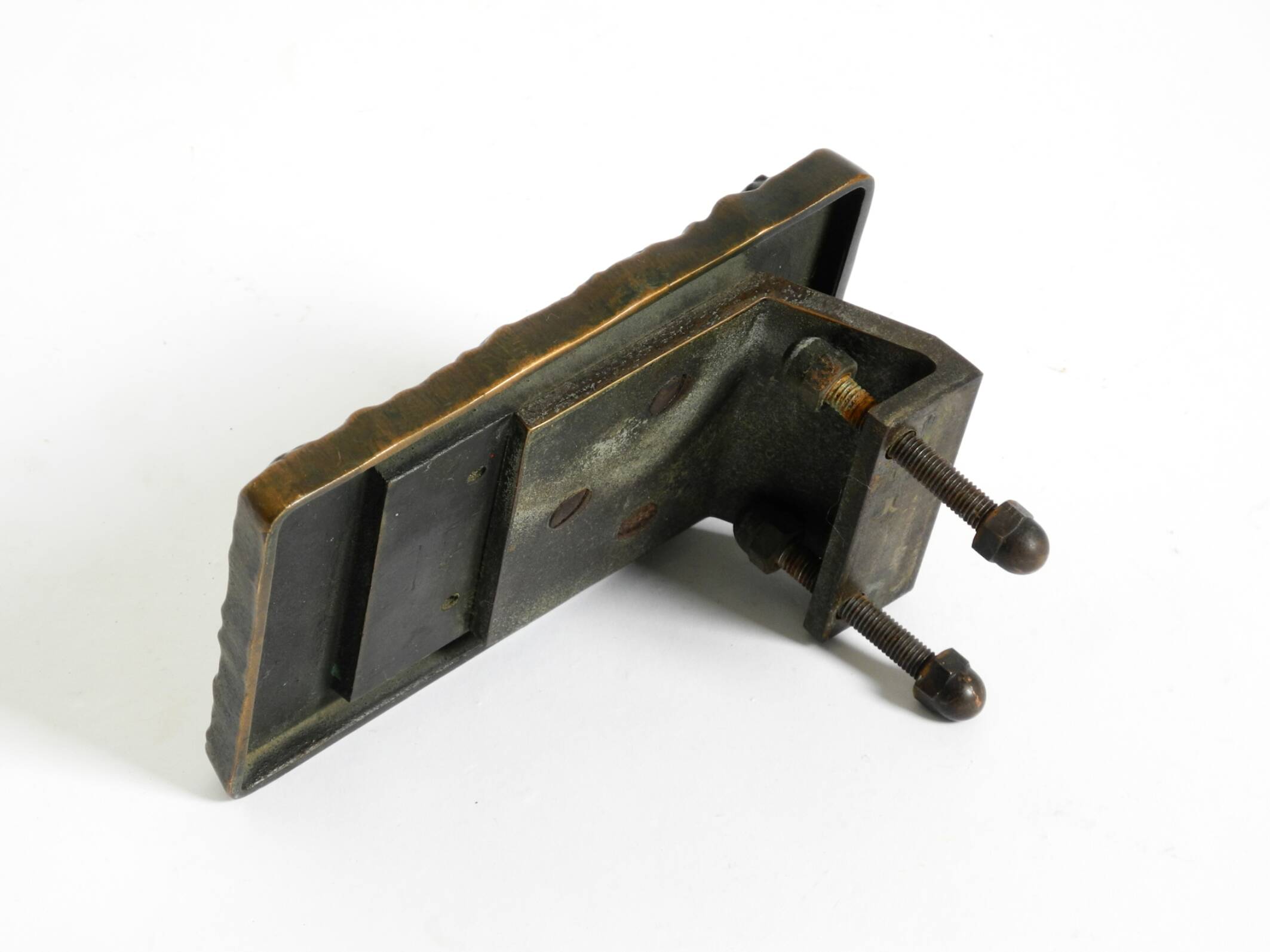 Massive, heavy 1970s Brutalist bronze push handle by Alpan Germany