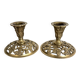 Pair of Art Nouveau Gilded Bronze Candle Holders