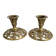 Pair of Art Nouveau Gilded Bronze Candle Holders