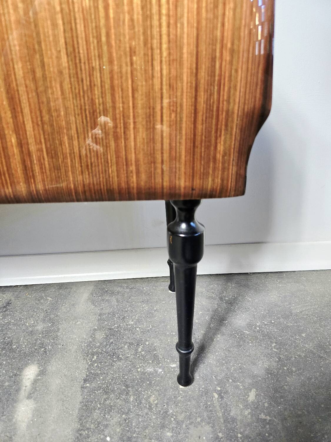 80s Italian Nightstand with Glass top