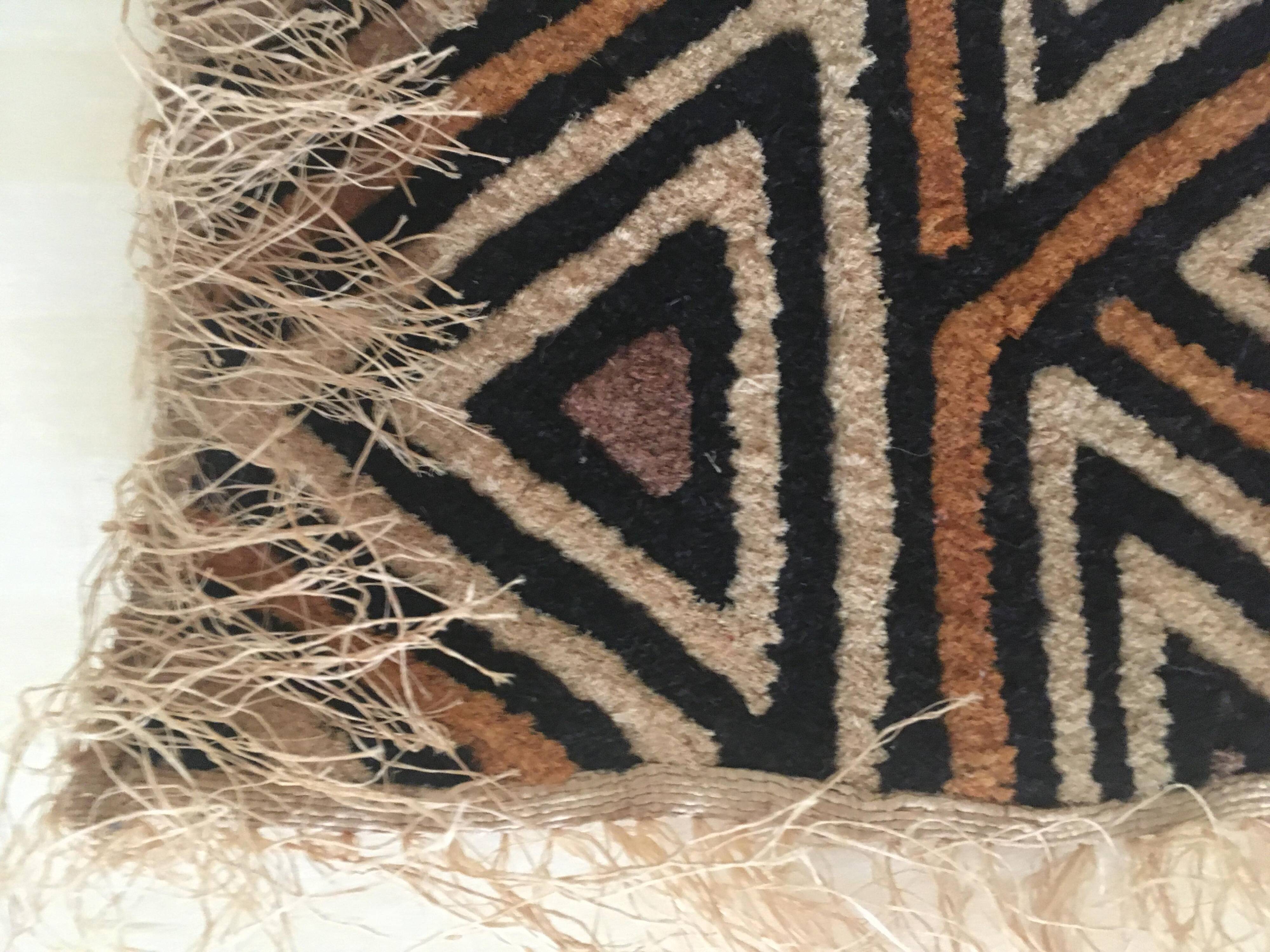Hand Crafted Kuba Cloth Wall Hanging from D.R. Congo, 1960's