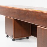 Mid-Century Modern Bed with Nightstands by Fabio Lenci for Bernini, Italy, 1970s