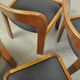 Vintage dining table set with plywood chairs and wooden table with slate inlay, 70s