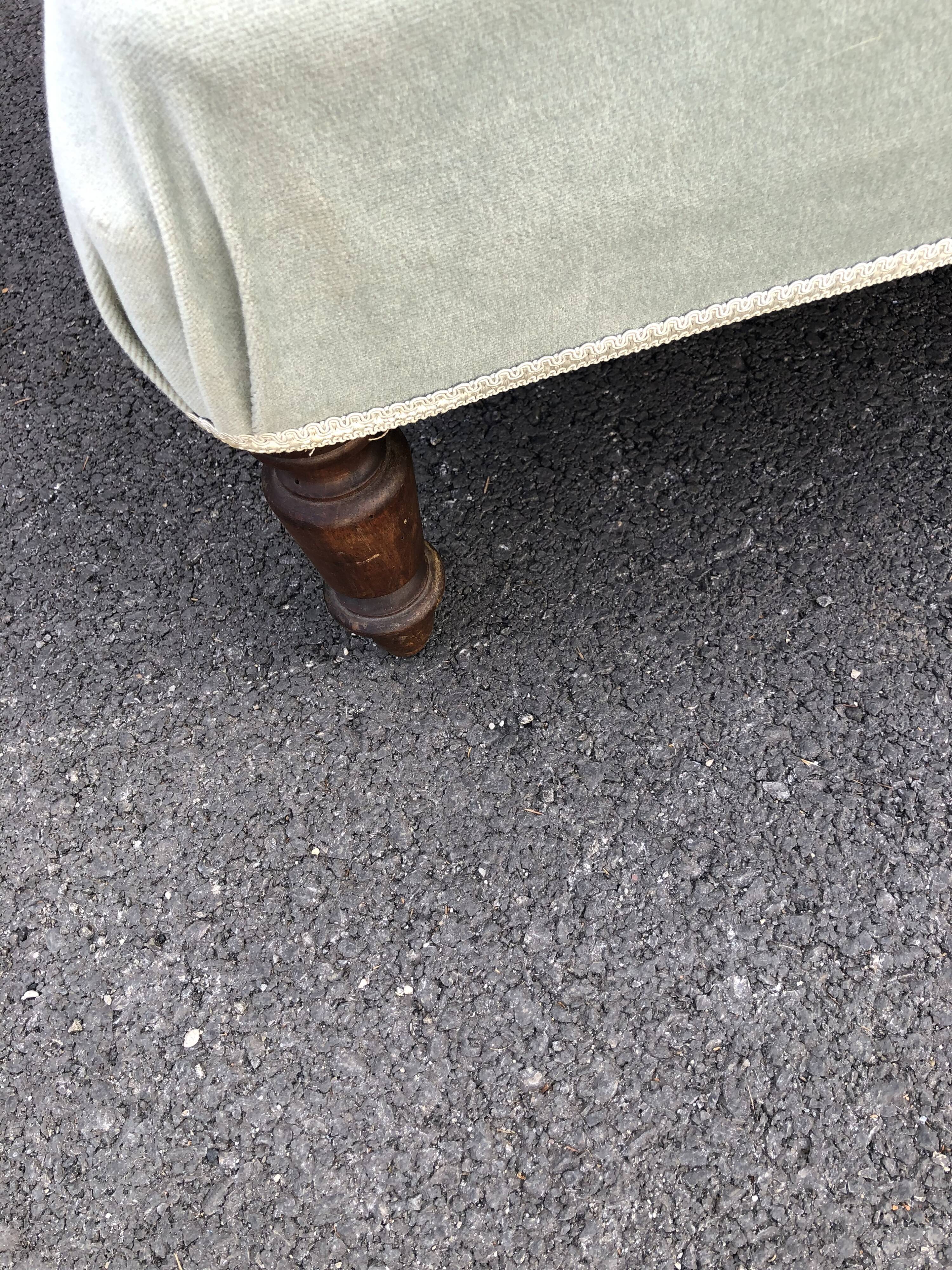 Vintage daybed in gray green velvet