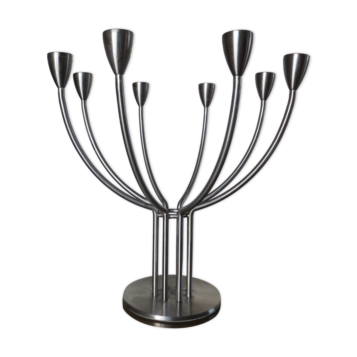 Modernist Scandinavian candlestick years 70 steel