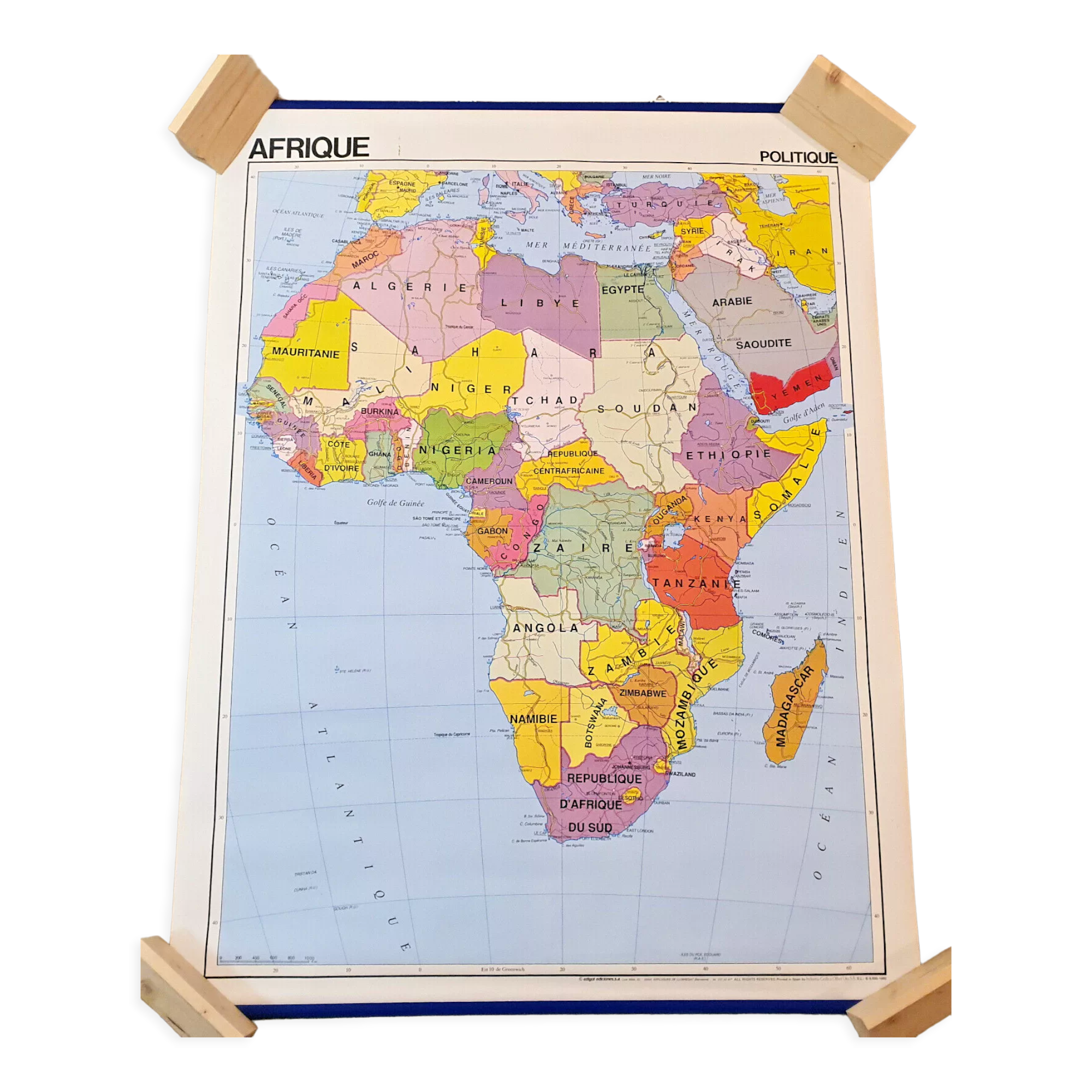 School wall poster Africa physical/political 140 cm x 97 cm brand soral