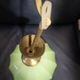 Clichy glass pendant light in soft green opaline from the 1950s