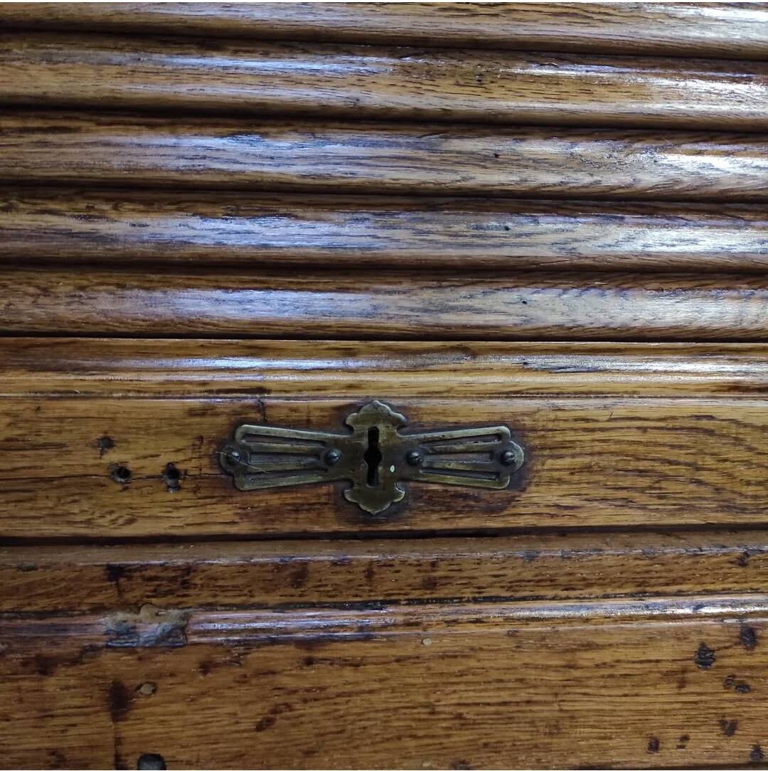 Antique Tambour Cabinet | Rolling Shutter Cupboard | Classic Filing Cabinet
