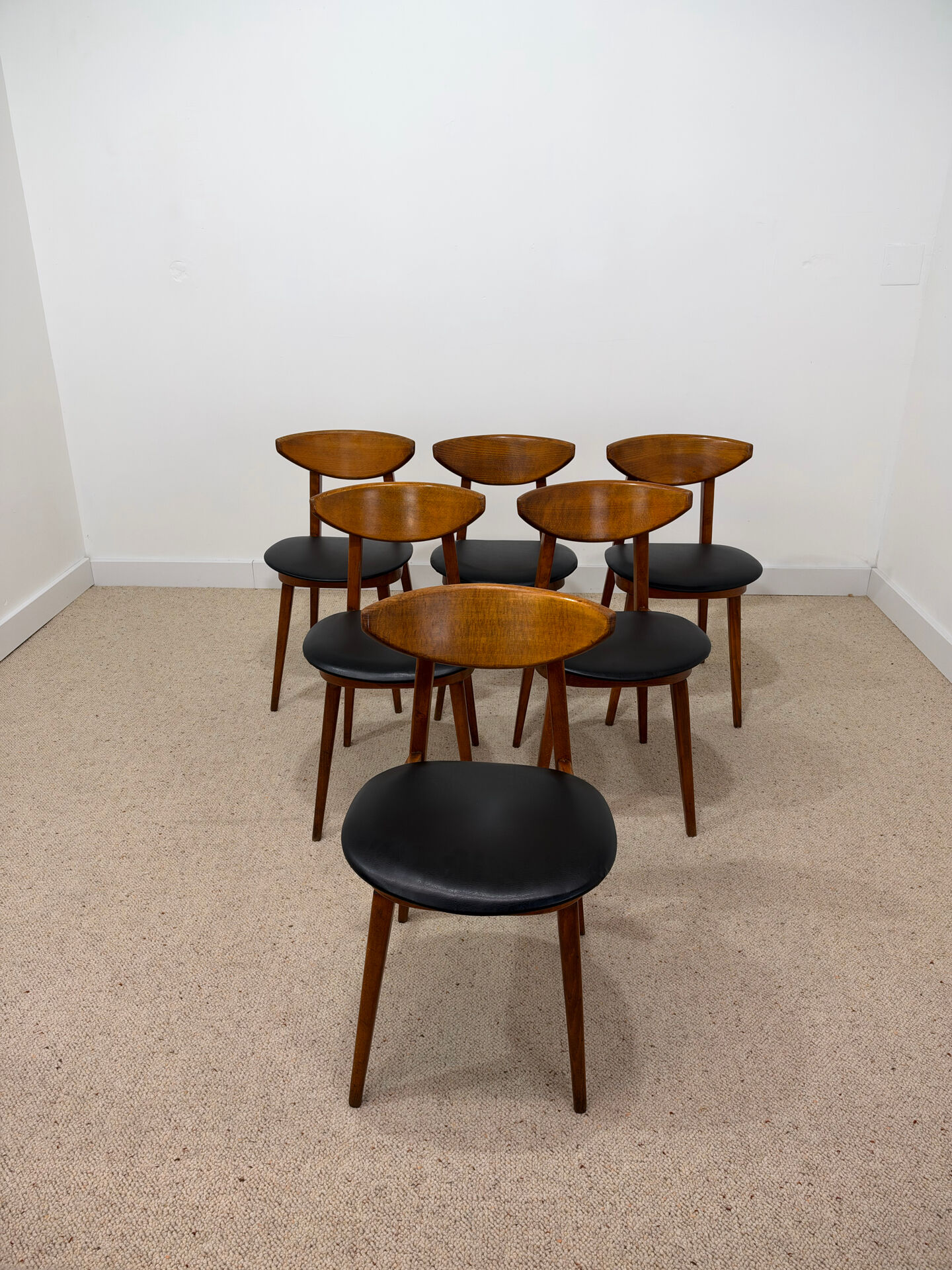 6 Fontania chairs attributed to Baumann – 1960s