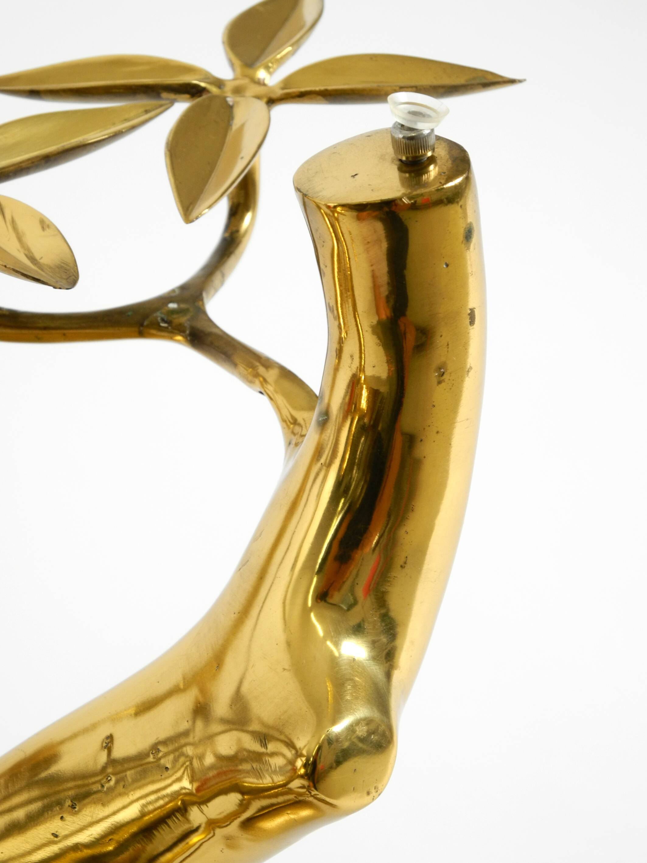 70s coffee table, model Bonsai by Willy Daro, made of brass and fire-gilded