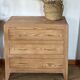 Vintage wooden commode with 3 drawers - tapered legs