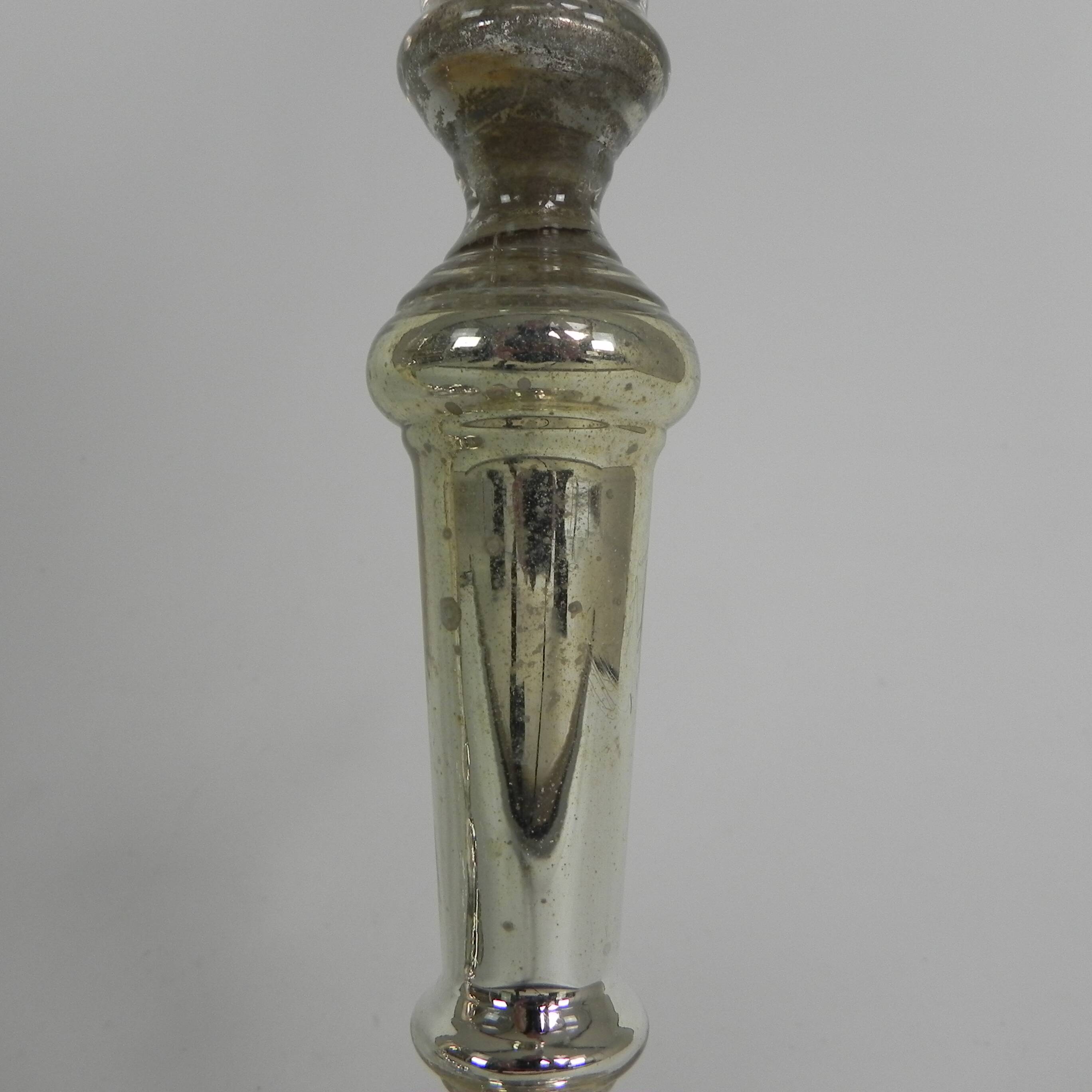 Set of 2 mercury candlesticks, circa 1900 (poor man's silver)
