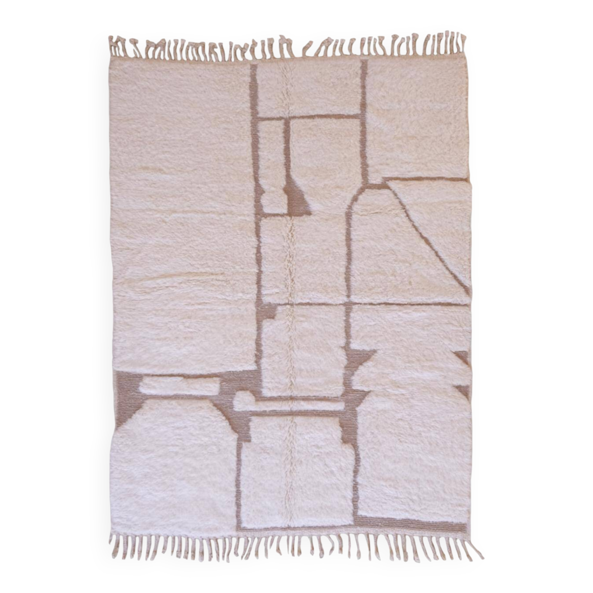 Tapis Blanc Contemporain - 300 x 206 cm