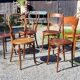 6 Thonet Fischel bistro chairs and others in curved wood from the early 20th century
