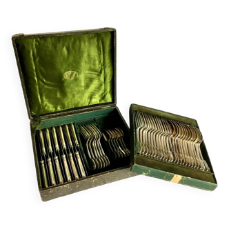 Old box of 48 Christofle shell model cutlery