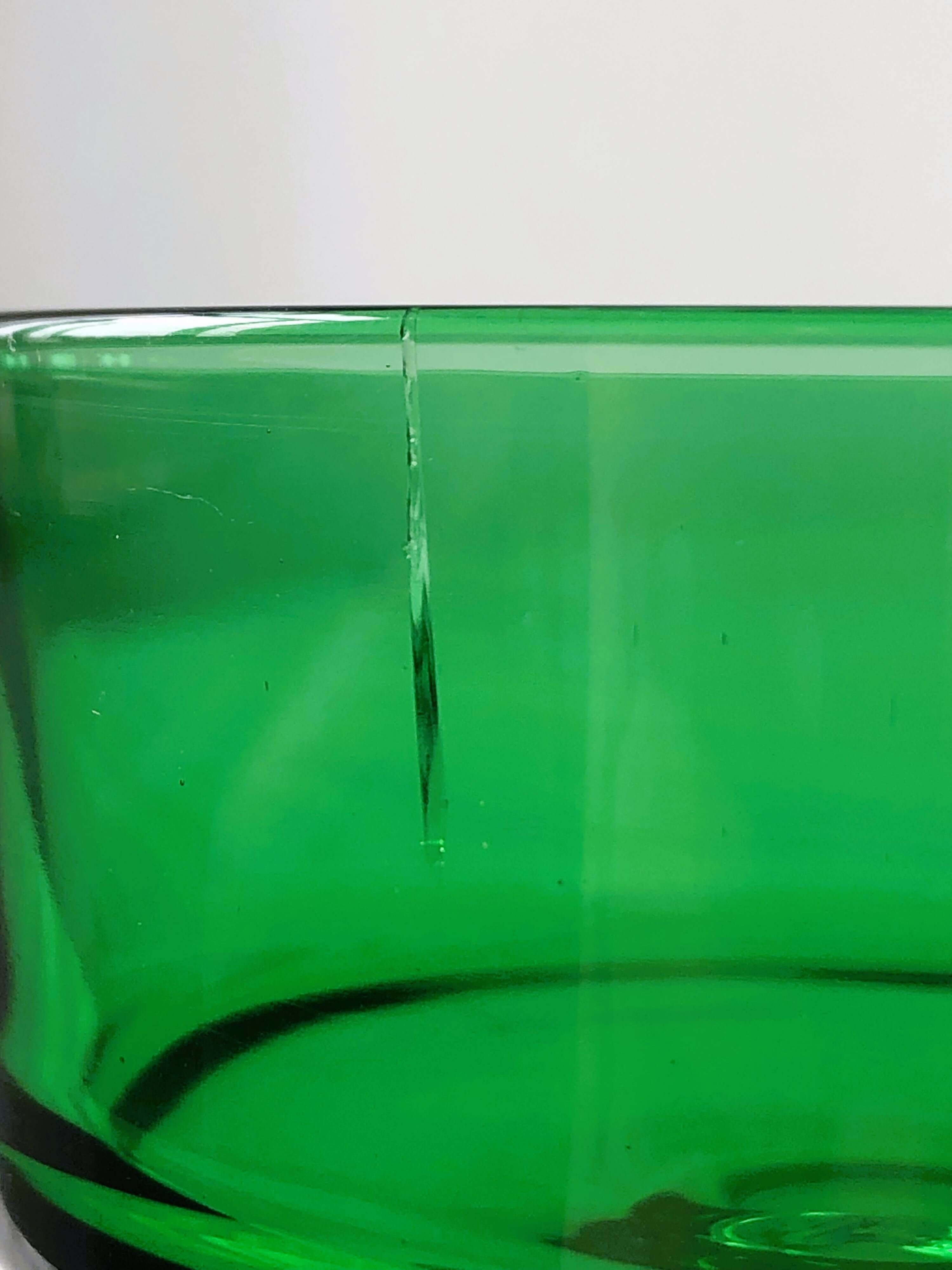 6 translucent green champagne glasses, Cavalier Luminarc dessert glasses