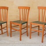 Wooden and rattan countryside canne chair