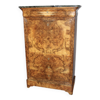 Louis Philippe period secretary in walnut veneer, 19th century.