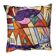 Hand-embroidered silk cushion cover, abstract landscape design 48 x 48 cm
