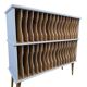 Vintage mint blue wooden display cabinet / storage system for vinyl records