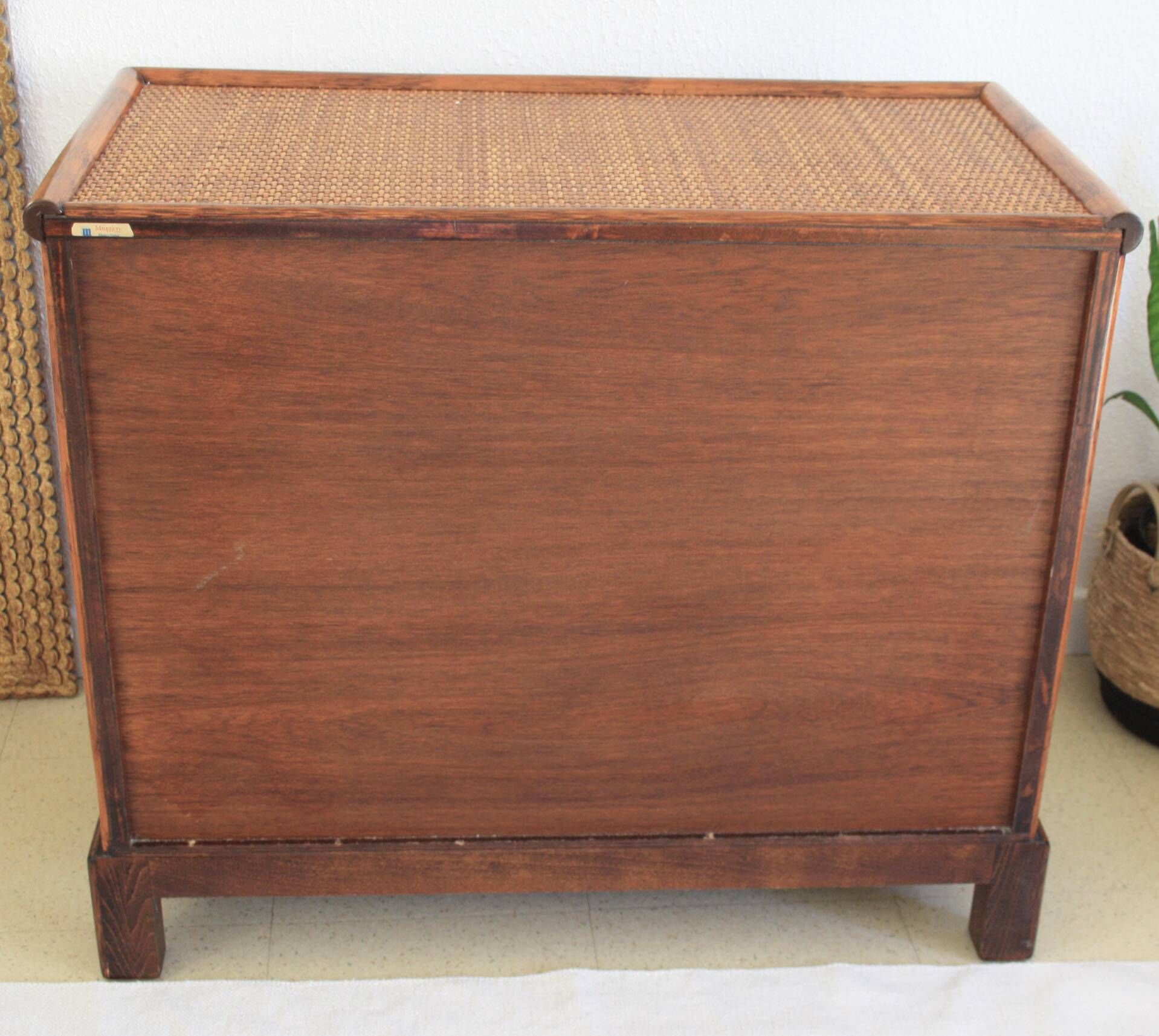 Roche Bobois commode published by Maugrion bamboo & rattan