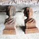Old cast iron chenets antique woman