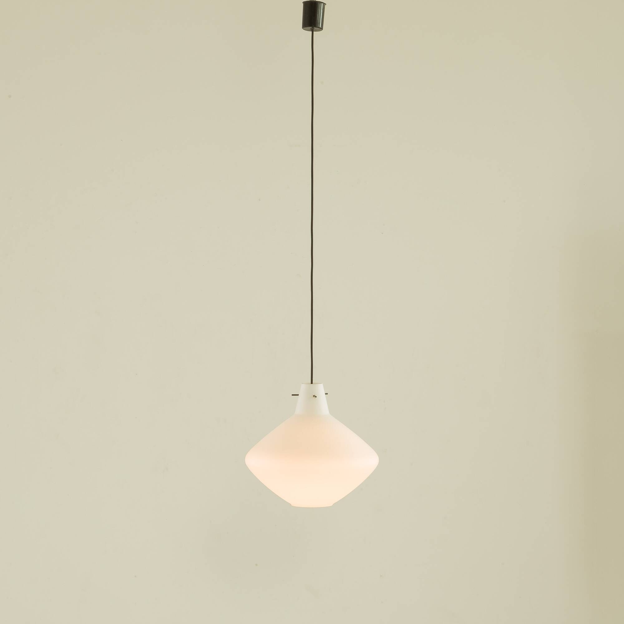 Italian mid century modern opaline glass pedant lamp, 1970s