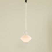 Italian mid century modern opaline glass pedant lamp, 1970s
