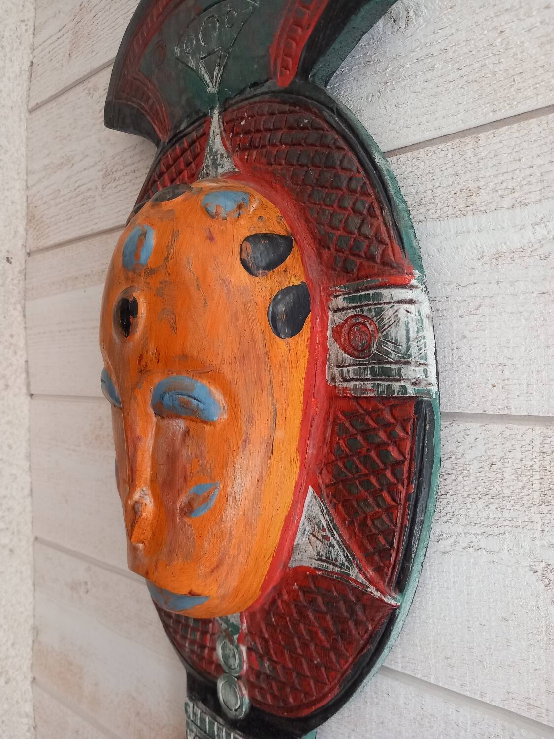 Colorful wooden tribal mask