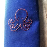 Hand-embroidered revalorized cotton towels in paris
