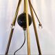 Lampe tripode italienne vintage Gallo en verre à inclusions dorées