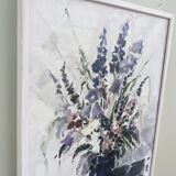 1983 Modern "Flowers & Shell" Swedish Floral Still Life Oil Painting, Framed